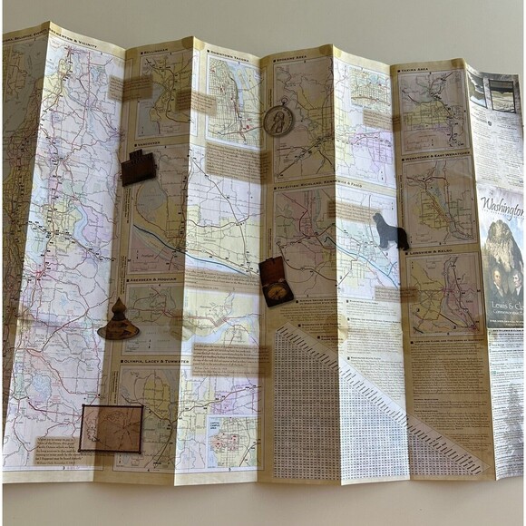 2004 Washington The Evergreen State Lewis & Clark Commemorative Edition Map - Picture 3 of 5